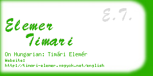 elemer timari business card
