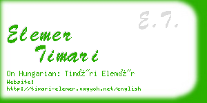 elemer timari business card